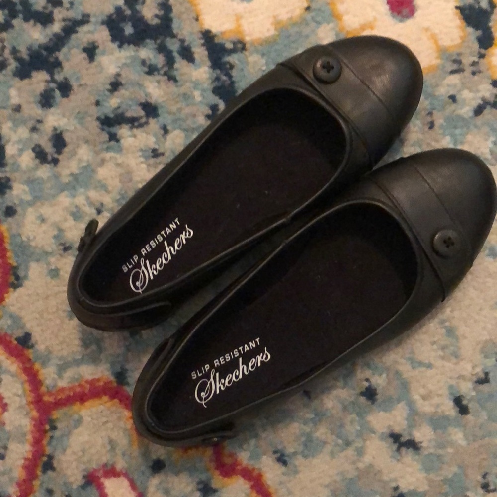 Skechers Work Slip Resistant Black Ballet Flats